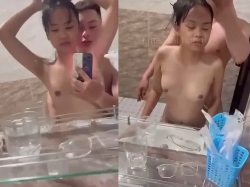 Thon gọn em cùng any đụ trước gương quay kỉ niệm